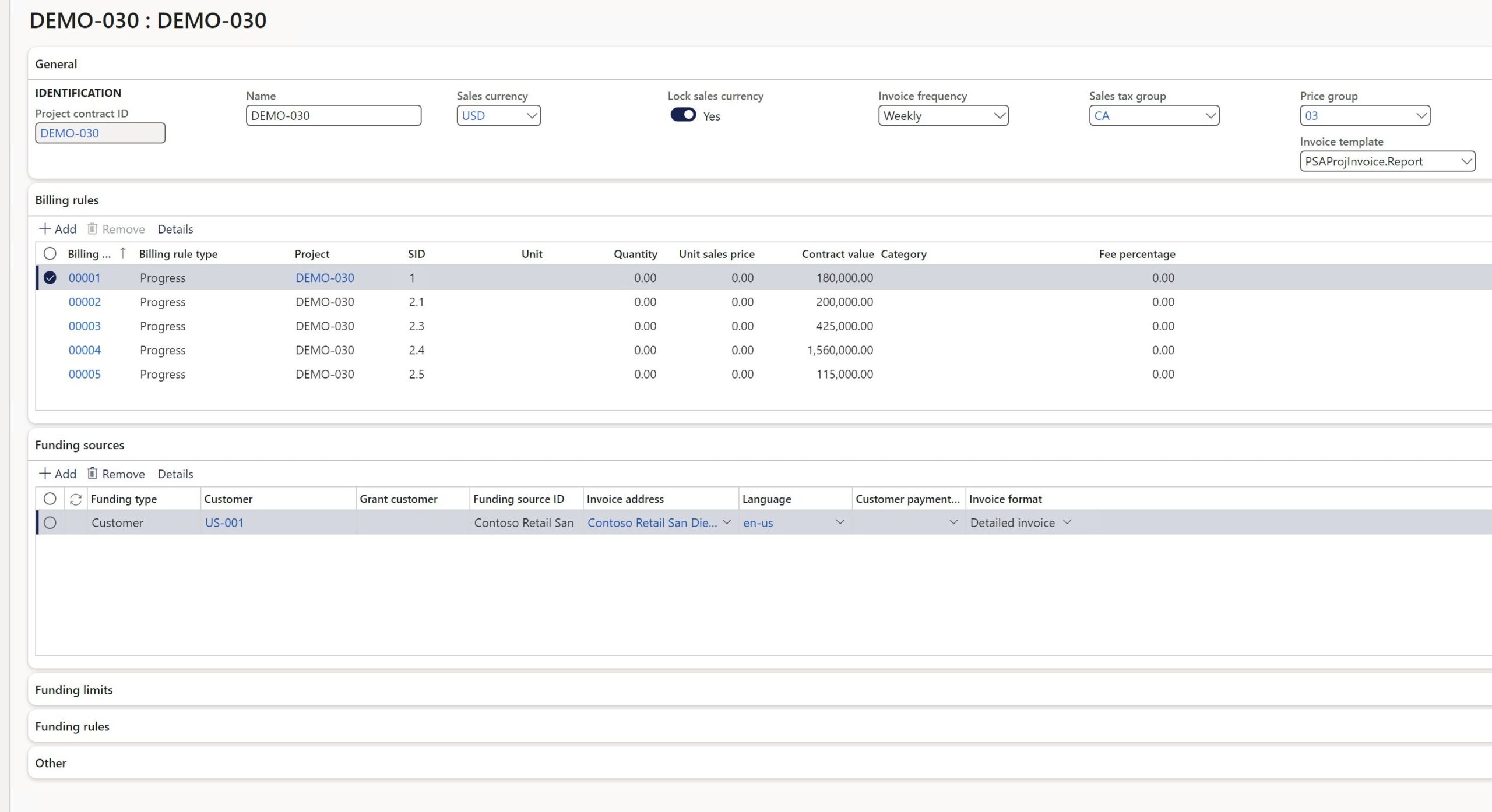 Contract billing rules in PlanAutomate